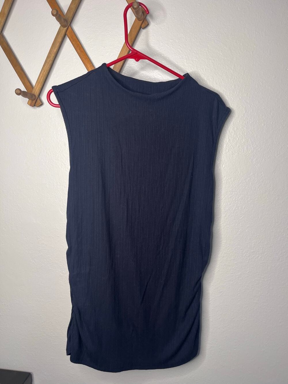 RACHEL ZOE Charcoal Grey Sleeveless Ruched Side Tank Top Women Size L